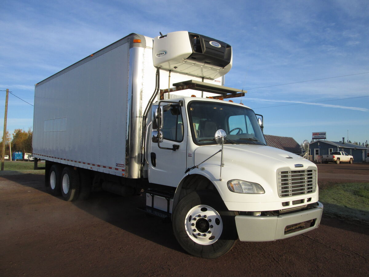 <p>#2898  2018 Freightliner M2-106 reefer truck, Cummins L-9 270HP engine, 6 speed automatic transmission with overdrive and PTO, ratio 5.86, 4 way locks, steel wheels, 11R22.5 tires (wear remaining 60% front 80% rear), cab to center of axle 184